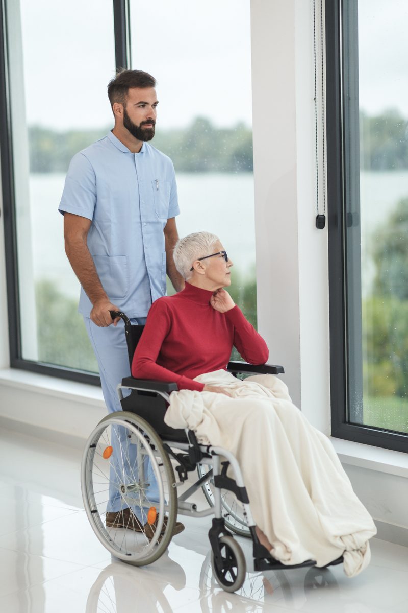 Caregiver providing 24-hour care to a senior at home