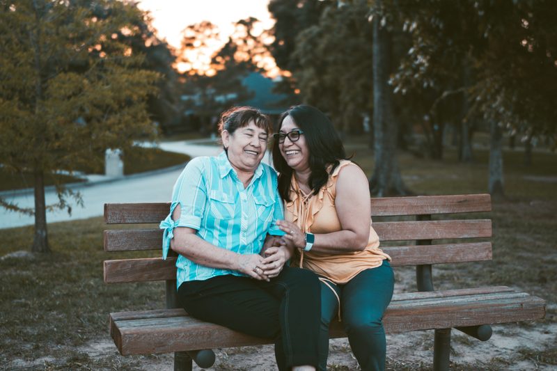 Caregiver providing palliative comfort care at home